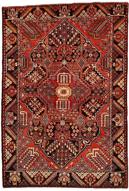 Perserteppich Persien 205 x 140 cm Wolle handgeknüpft Rot-Orange