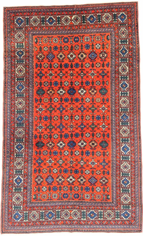 Orientteppich Russland 210 x 129 cm Wolle handgeknüpft antik
