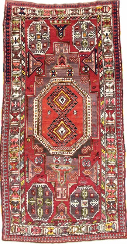 Orientteppich Russland 295 x 135 cm Wolle handgeknüpft antik
