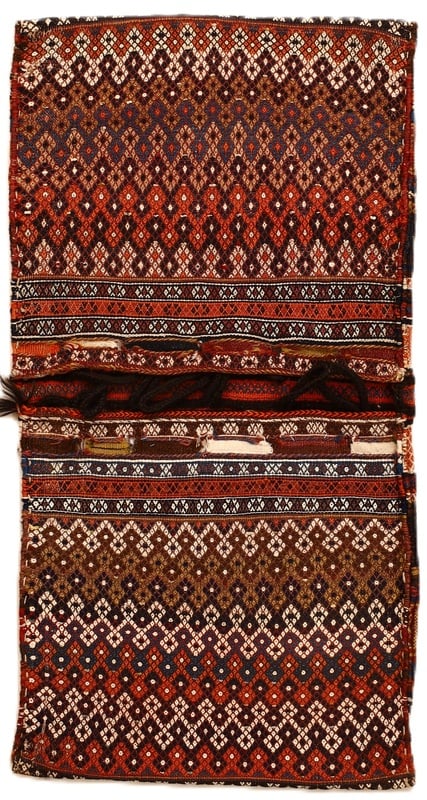 Perserteppich 120 x 60 cm Wolle handgewebt antik