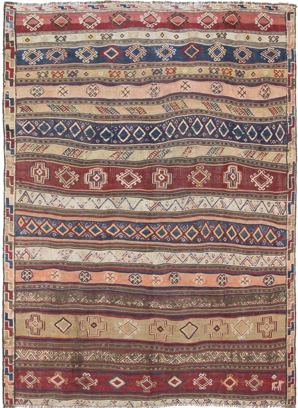 Perserteppich Bakhtiari 275 x 200 cm Wolle handgewebt Antik
