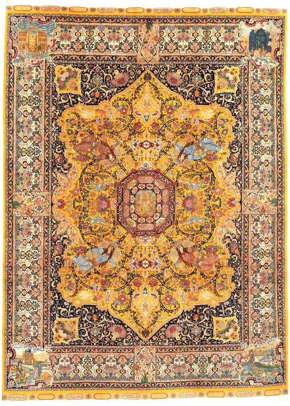 Perserteppich Tabriz 410 x 300 cm Wolle und Seide handgeknüpft