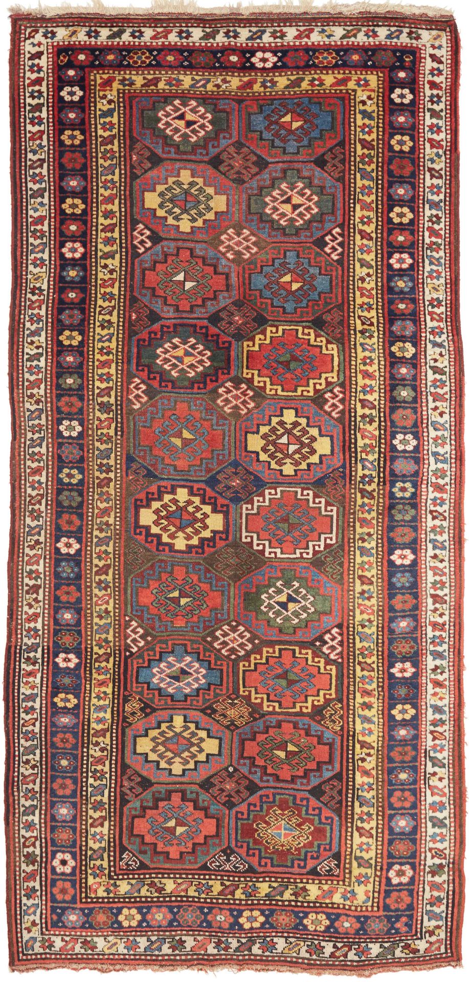 Perserteppich Kazak 151 x 321 cm Schurwolle handgeknüpft antik