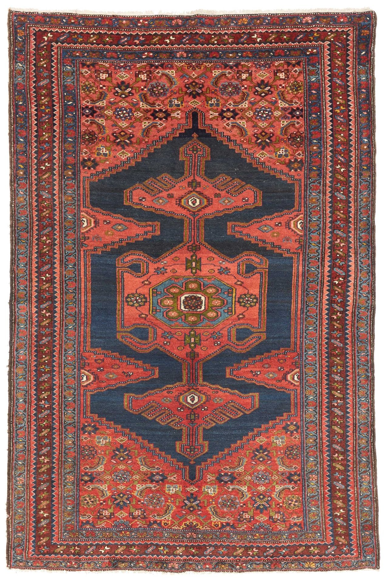 Perserteppich Kazak 136 x 204 cm Schurwolle handgeknüpft antik