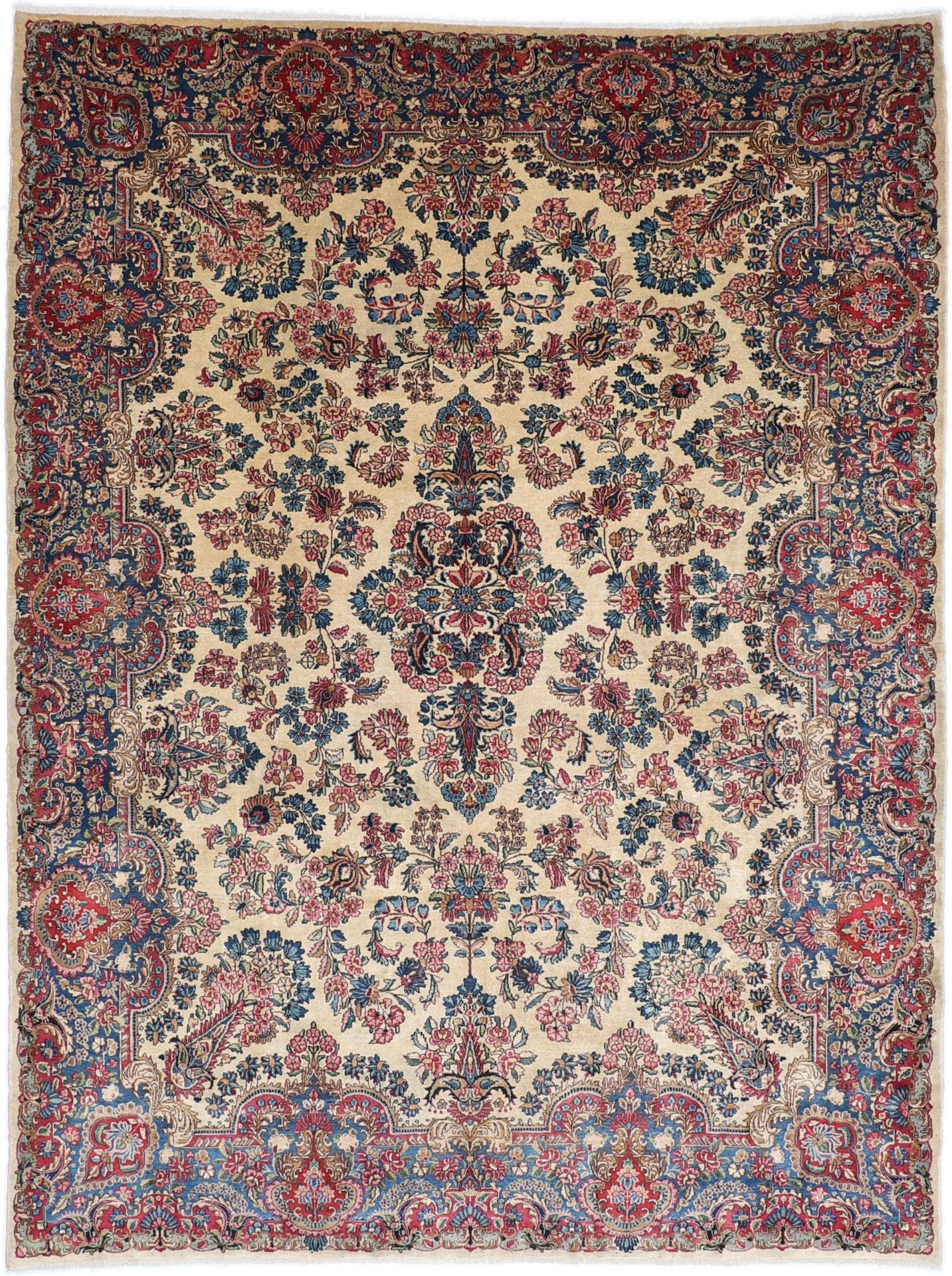 Perserteppich Kirman 275 x 363 cm Schurwolle handgeknüpft antik