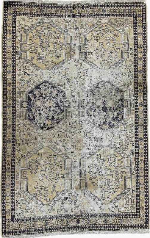 Perserteppich 188 x 121 cm Wolle handgewebt Antik