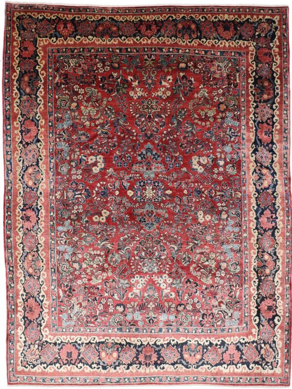 Perserteppich Sarough 267 x 356 cm Schurwolle handgeknüpft antik