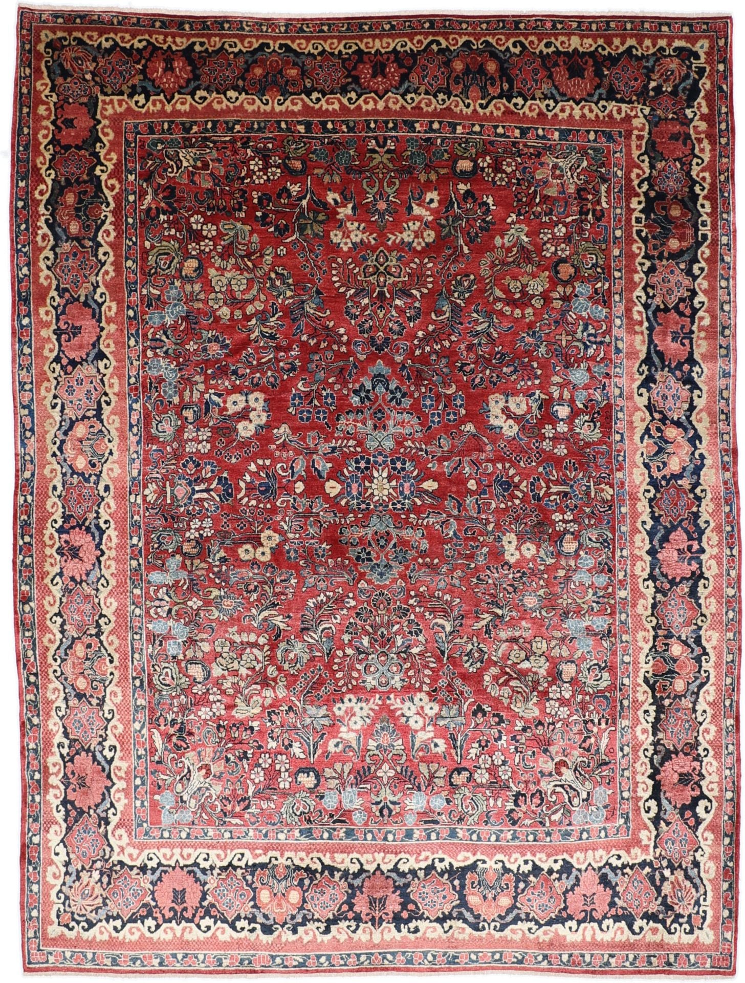 Perserteppich Sarough 267 x 356 cm Schurwolle handgeknüpft antik