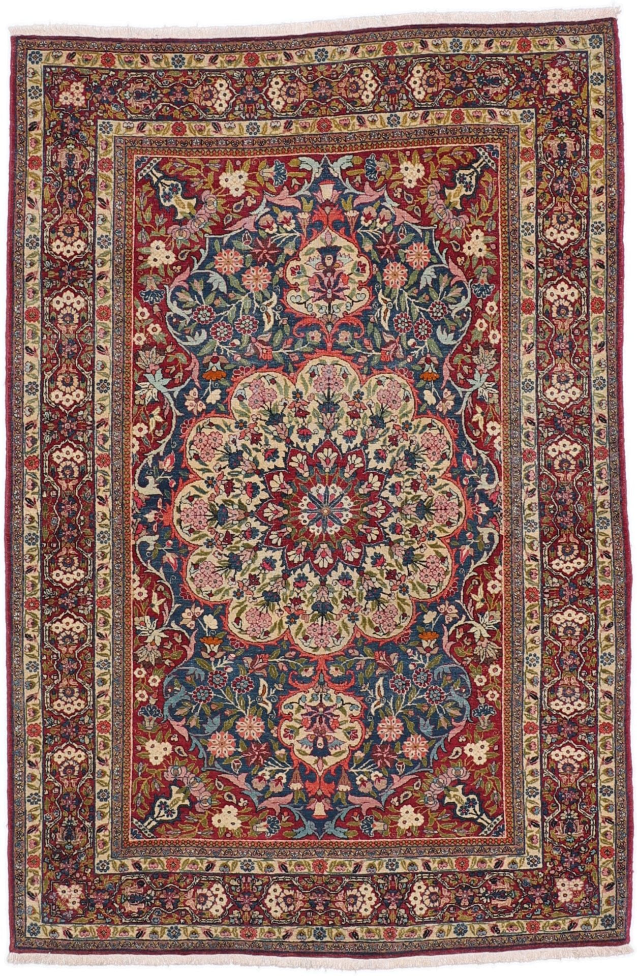 Perserteppich Nain 140 x 210 cm Schurwolle handgeknüpft