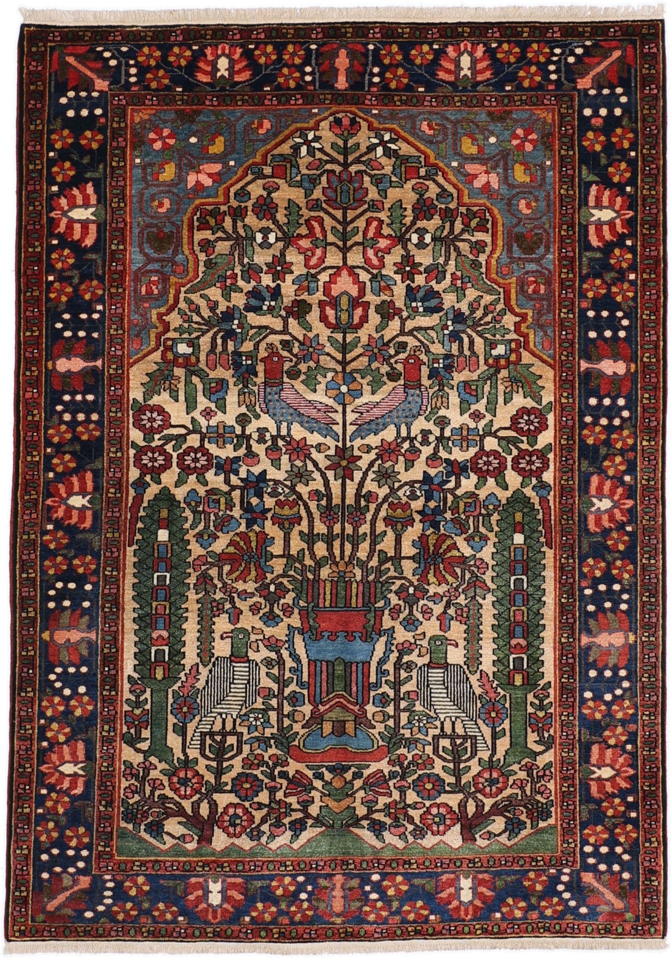 Perserteppich Bachtiar 150 x 210 cm Schurwolle handgeknüpft antik