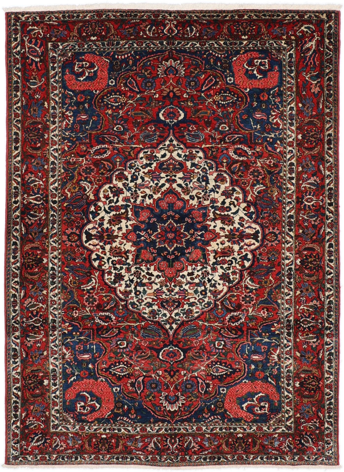 Perserteppich Bachtiar 150 x 206 cm Schurwolle handgeknüpft antik