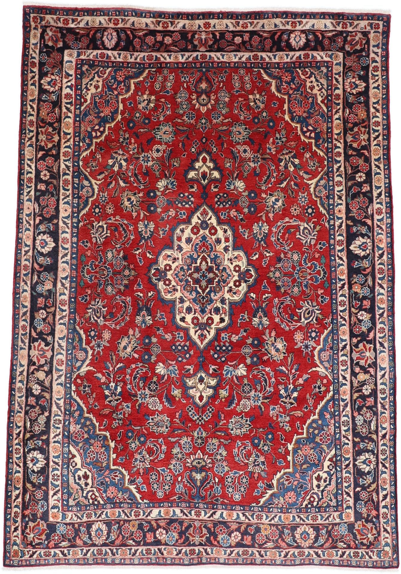 Perserteppich Hamadan 207 x 303 cm Schurwolle handgeknüpft Herati