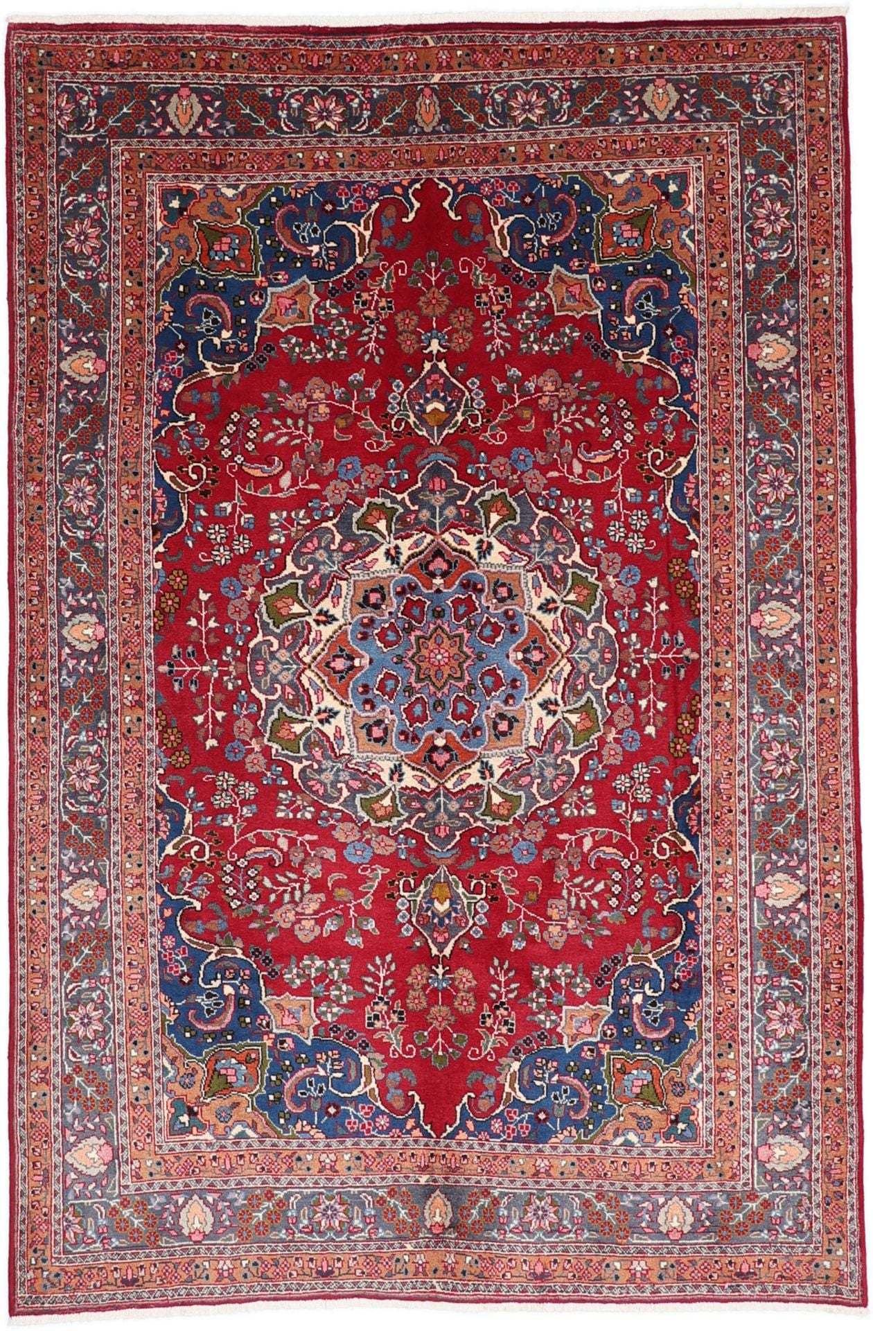 Perserteppich Mashad 195 x 295 cm Schurwolle handgeknüpft