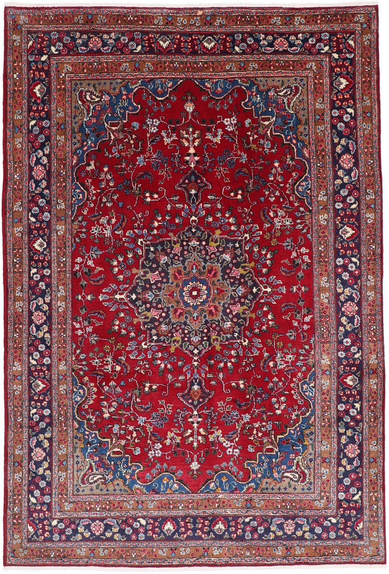 Perserteppich Mashad 202 x 297 cm Schurwolle handgeknüpft