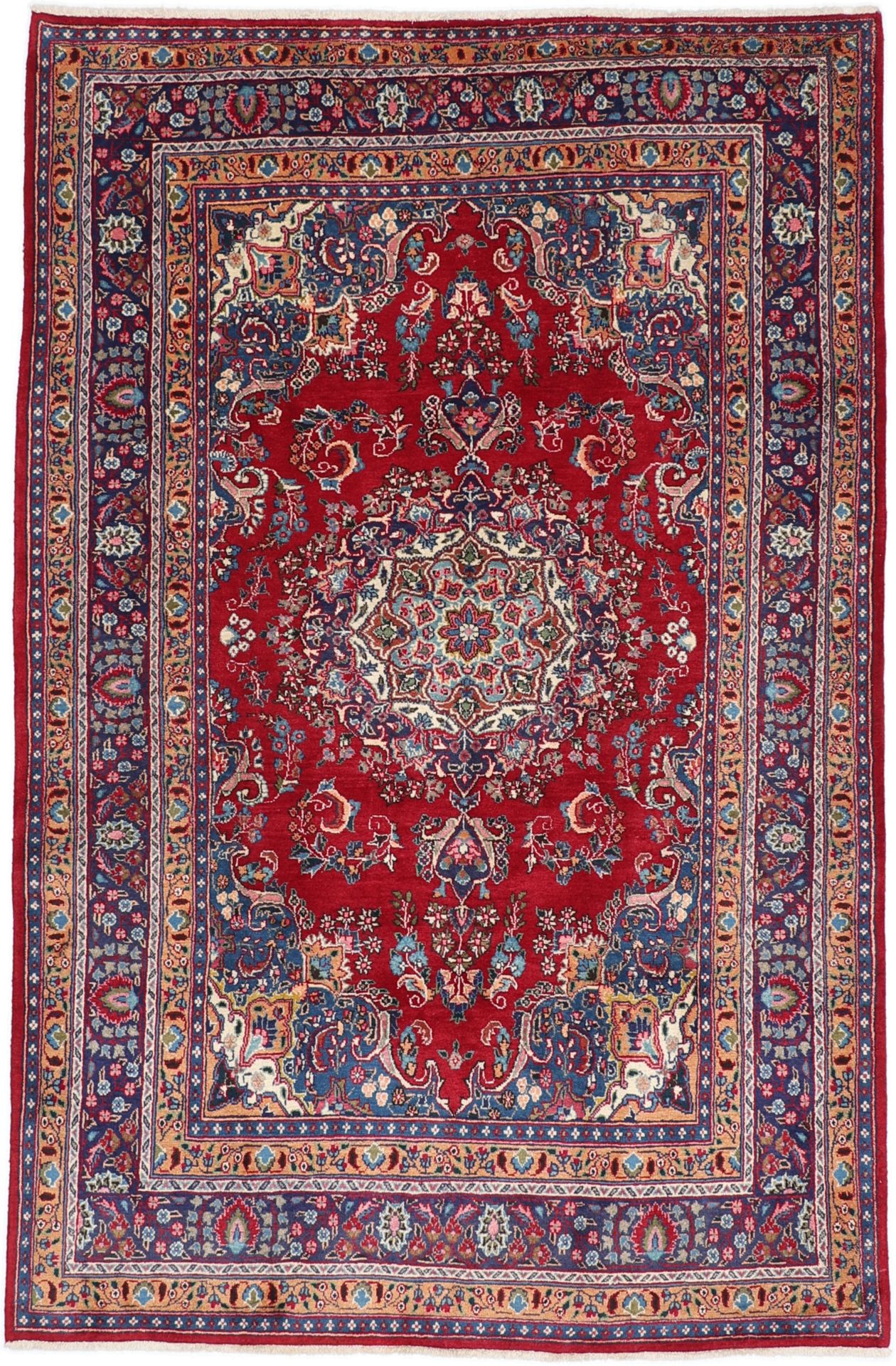 Perserteppich Mashad 197 x 300 cm Schurwolle handgeknüpft