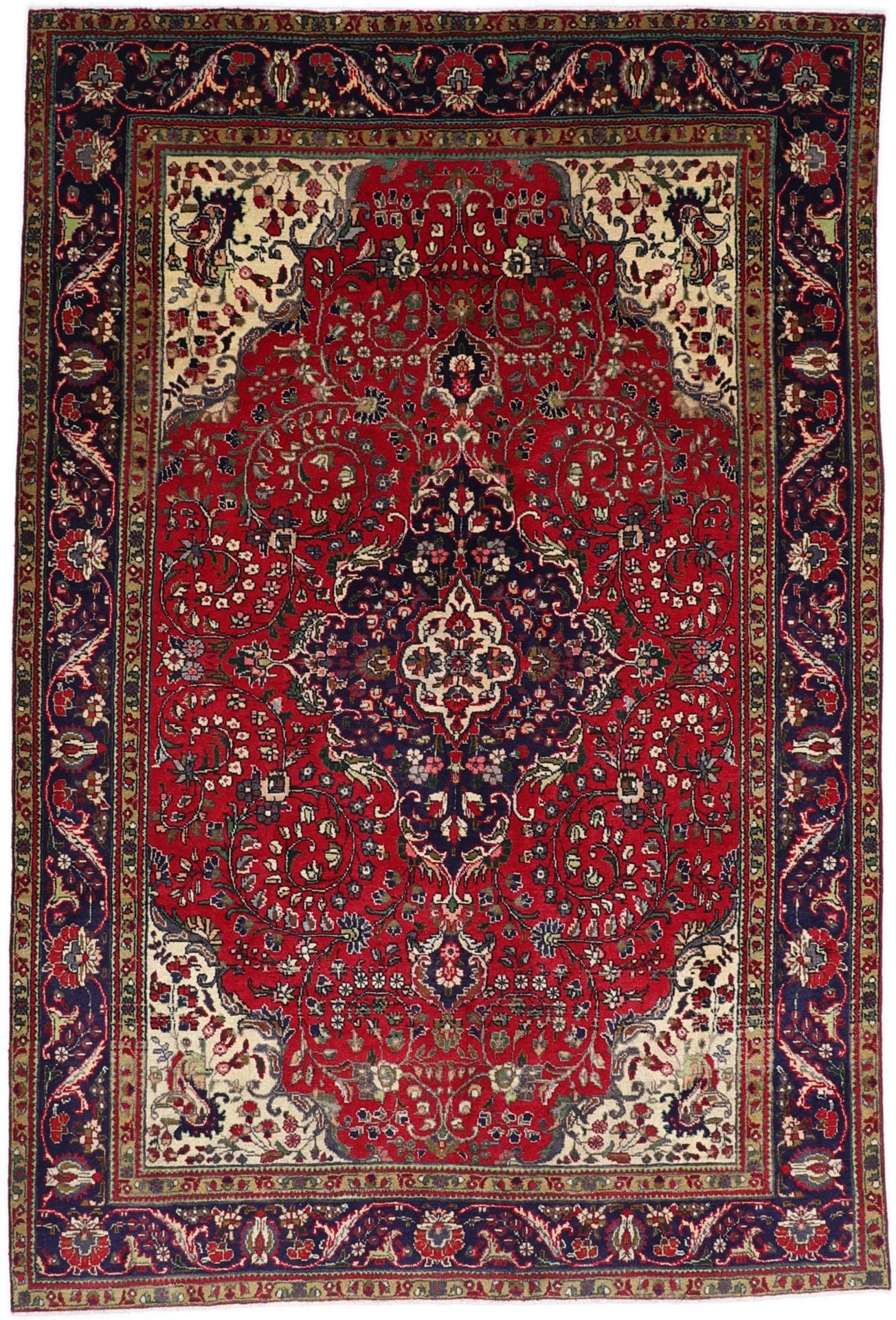 Perserteppich Täbriz 204 x 305 cm Schurwolle handgeknüpft