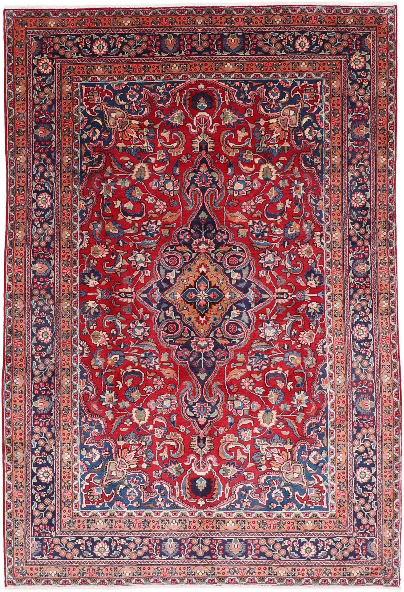 Perserteppich Mashad 200 x 293 cm Schurwolle handgeknüpft