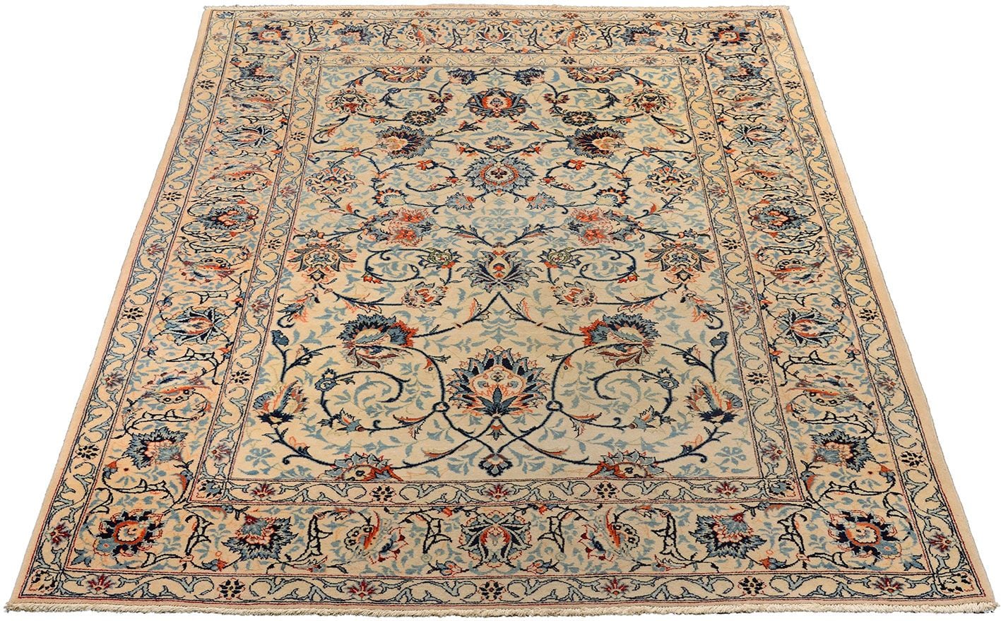 Perserteppich Kashan 137 x 212 cm Schurwolle handgeknüpft antik