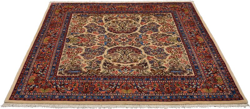 Perserteppich Sarough 216 x 234 cm Schurwolle handgeknüpft