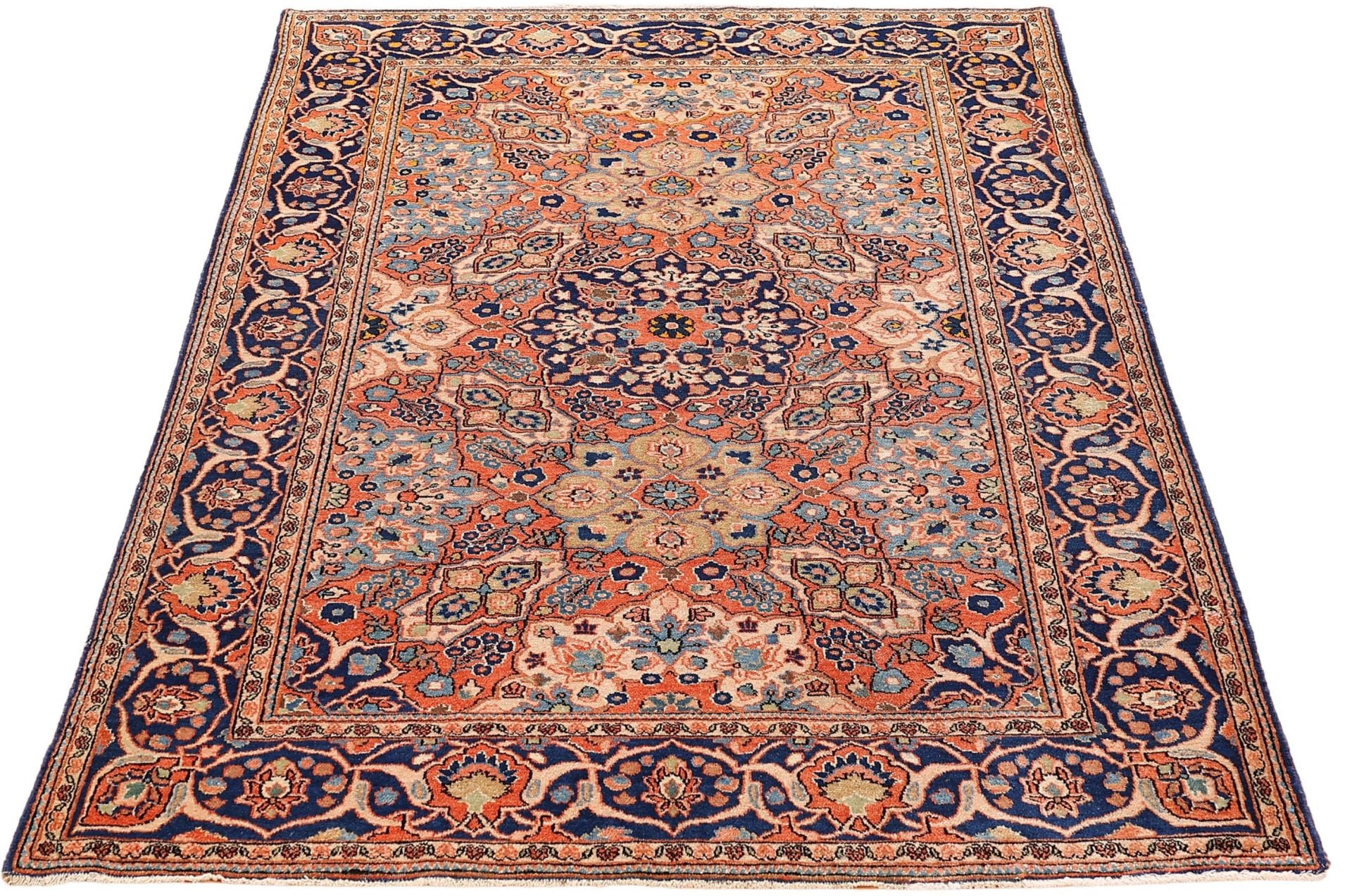 Perserteppich Sarough 130 x 197 cm Schurwolle handgeknüpft antik