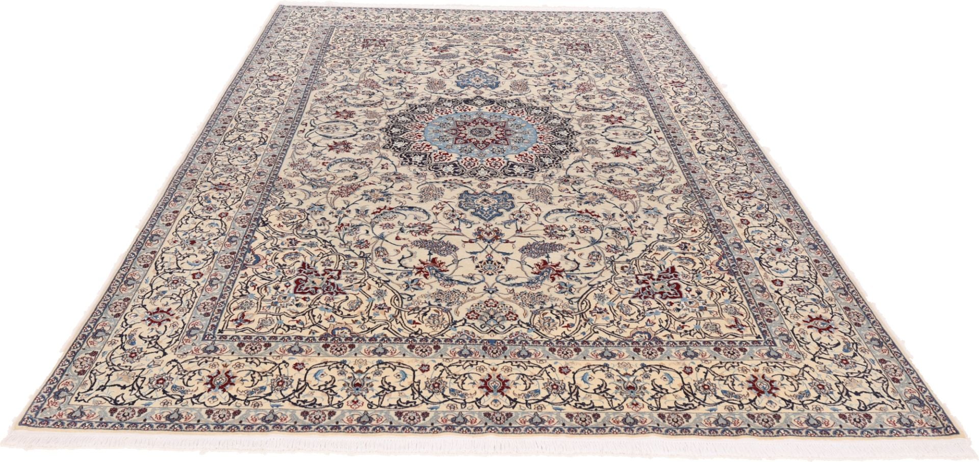 Perserteppich Nain 205 x 320 cm Schurwolle und Seide handgeknüpft