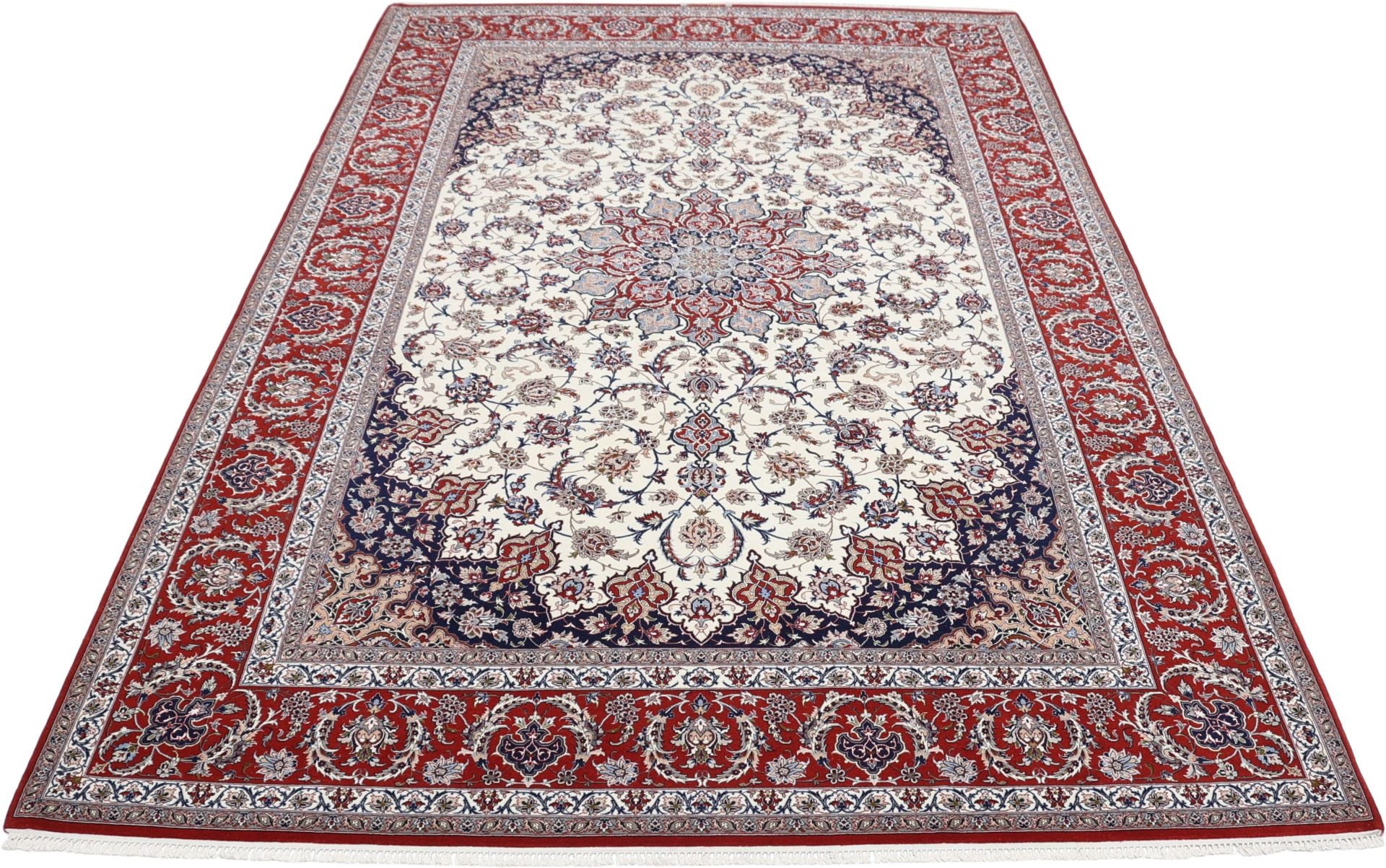 Perserteppich Isfahan 200 x 305 cm Schurwolle Seide handgeknüpft