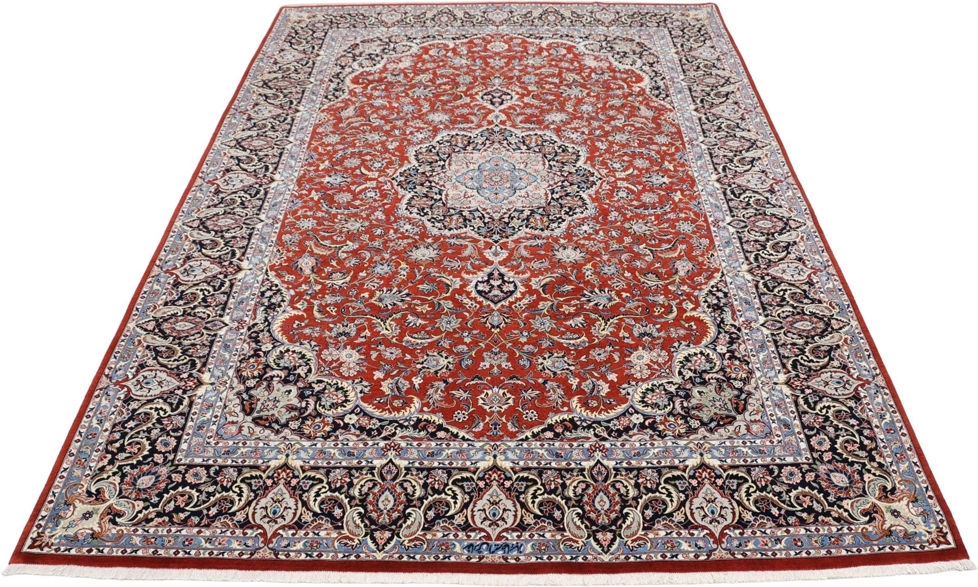 Perserteppich Isfahan 210 x 296 cm Schurwolle Seide Handgeknüpft