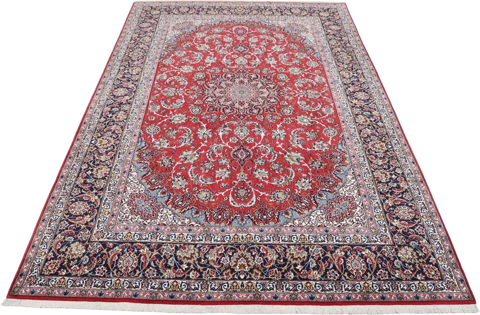Perserteppich Isfahan 200 x 310 cm Schurwolle Seide handgeknüpft
