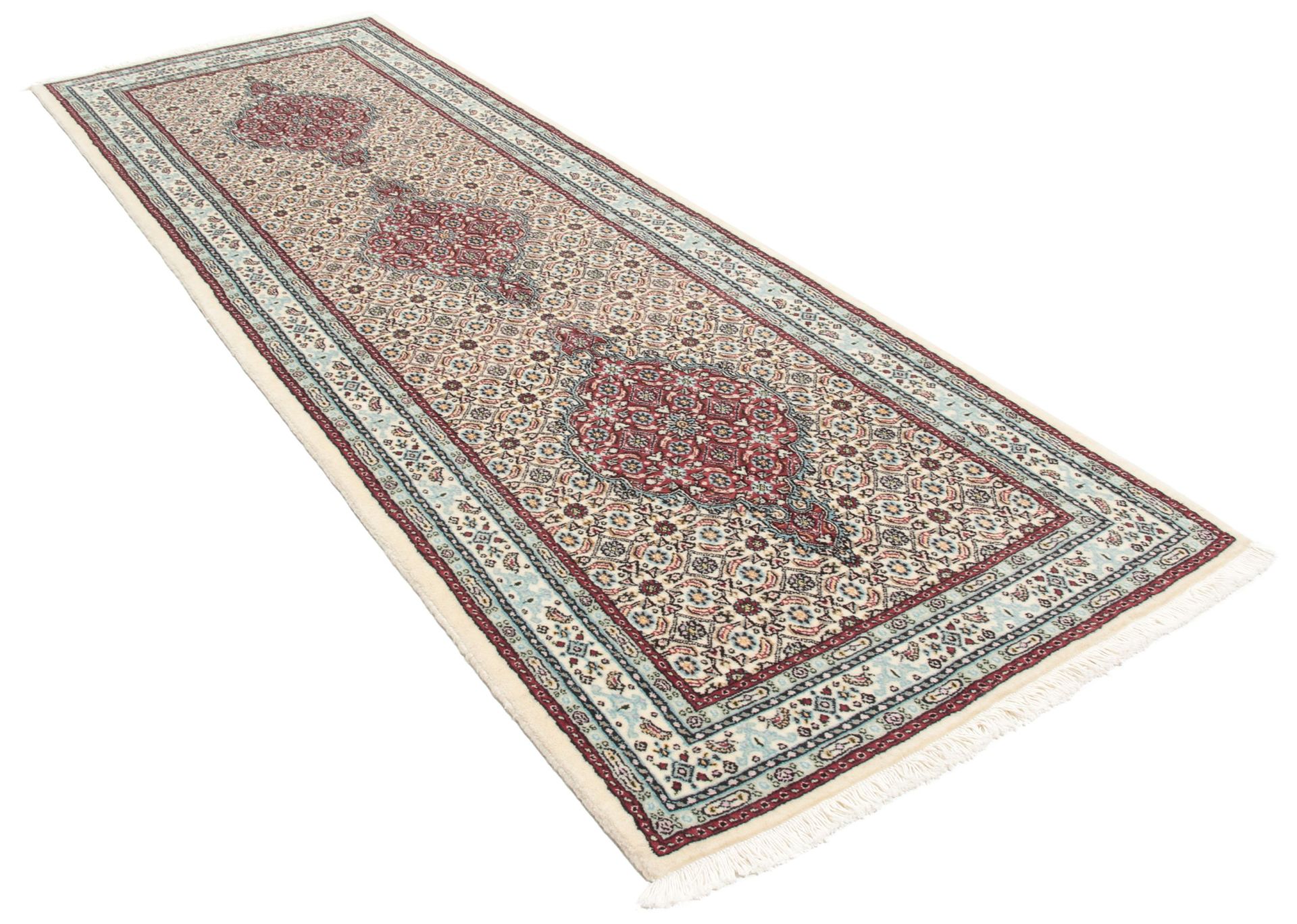 Perserteppich Moud 80 x 240 cm Schurwolle handgeknüpft floral