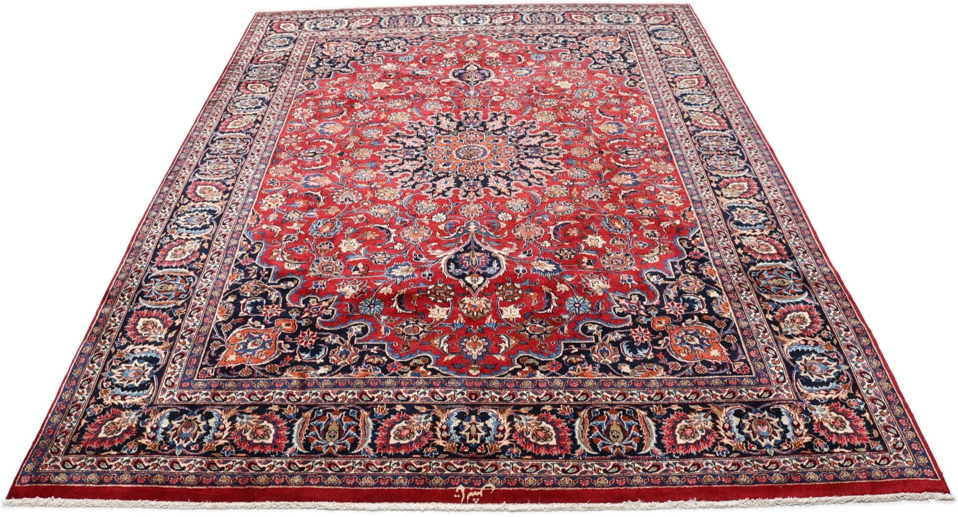Perserteppich Mashad 248 x 335 cm Schurwolle handgeknüpft floral