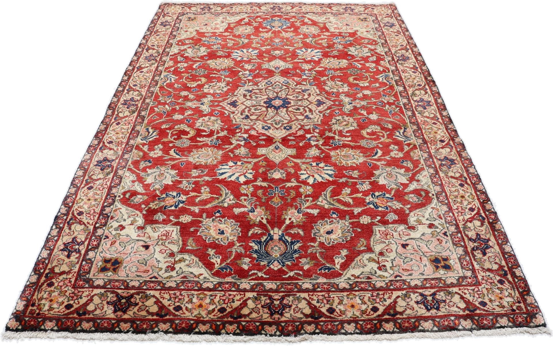 Perserteppich Sarough 135 x 210 cm Schurwolle handgeknüpft antik
