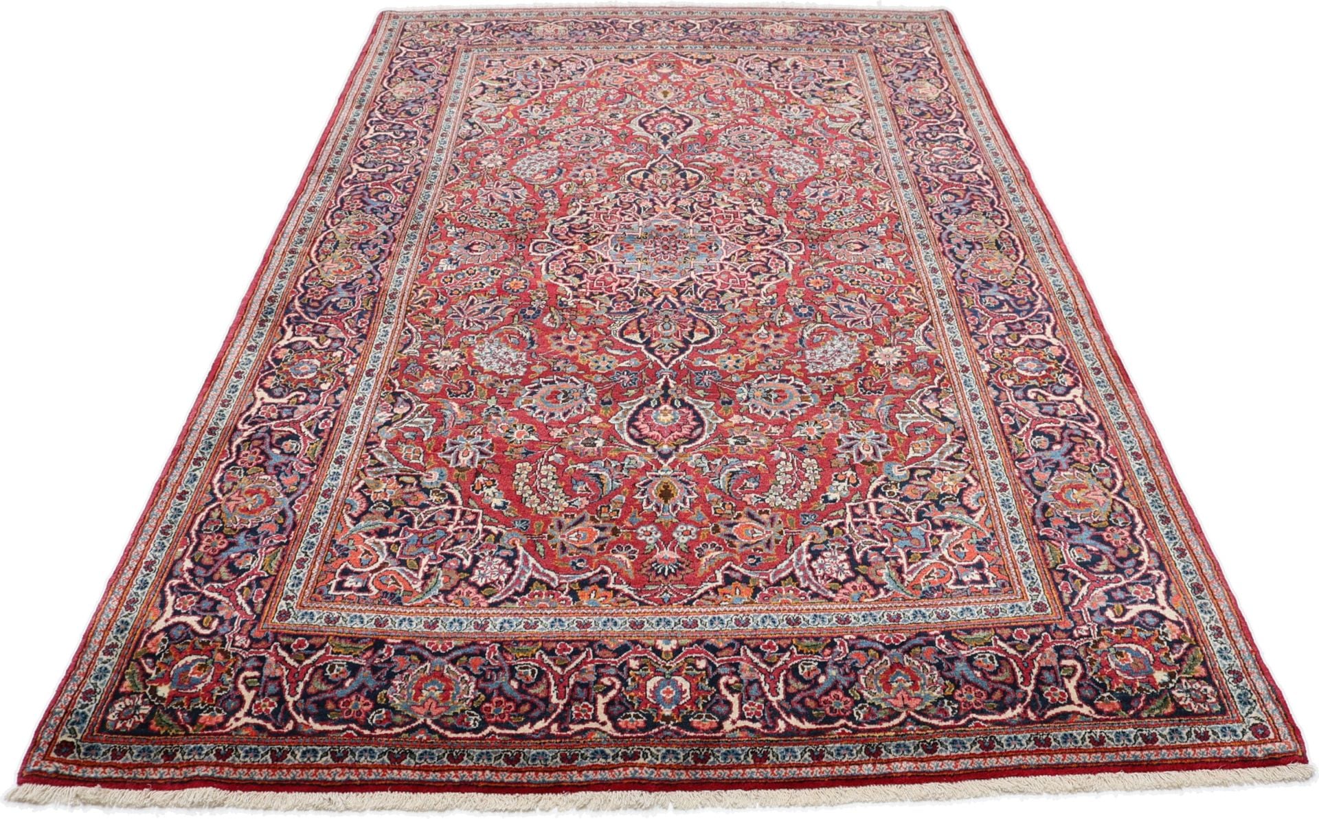 Perserteppich Kashan 133 x 219 cm Schurwolle handgeknüpft