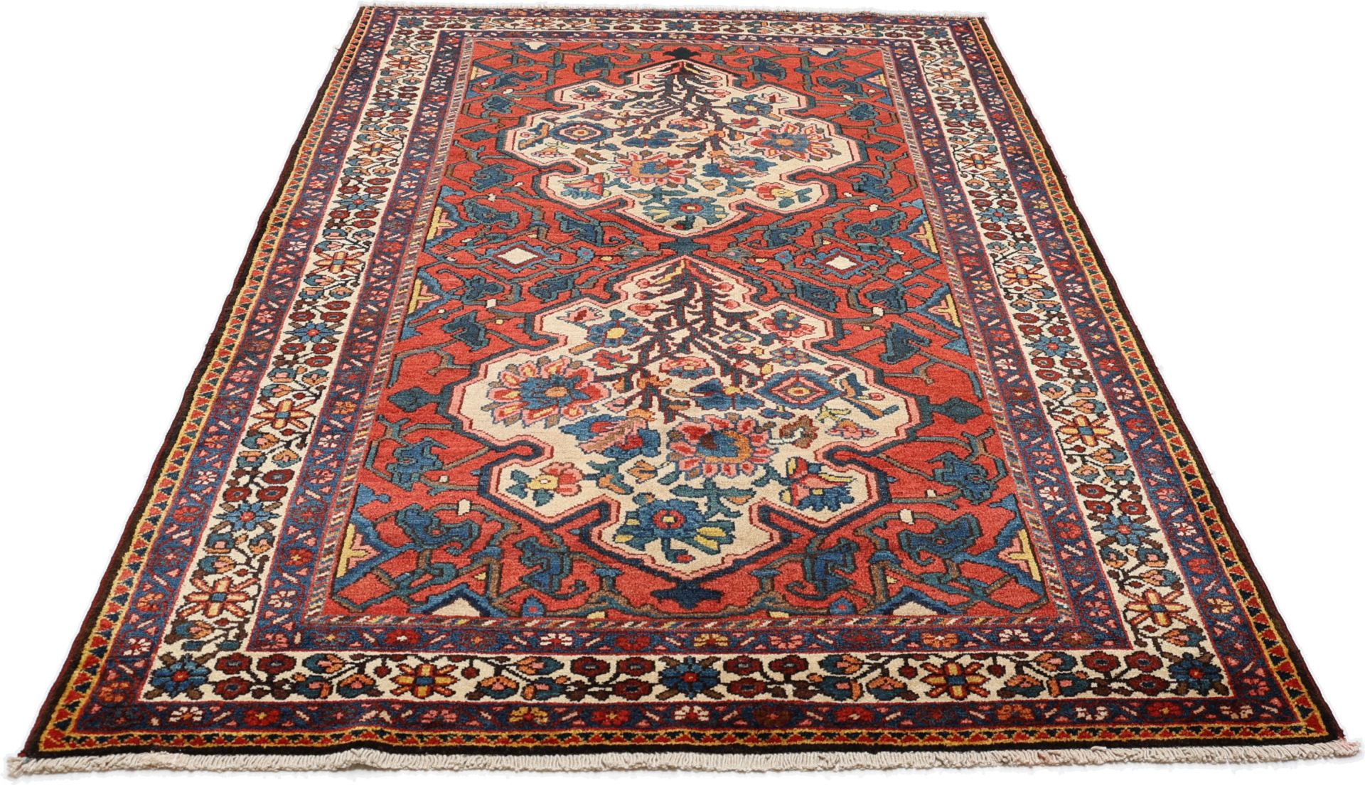 Perserteppich Bachtiar 141 x 219 cm Schurwolle handgeknüpft antik