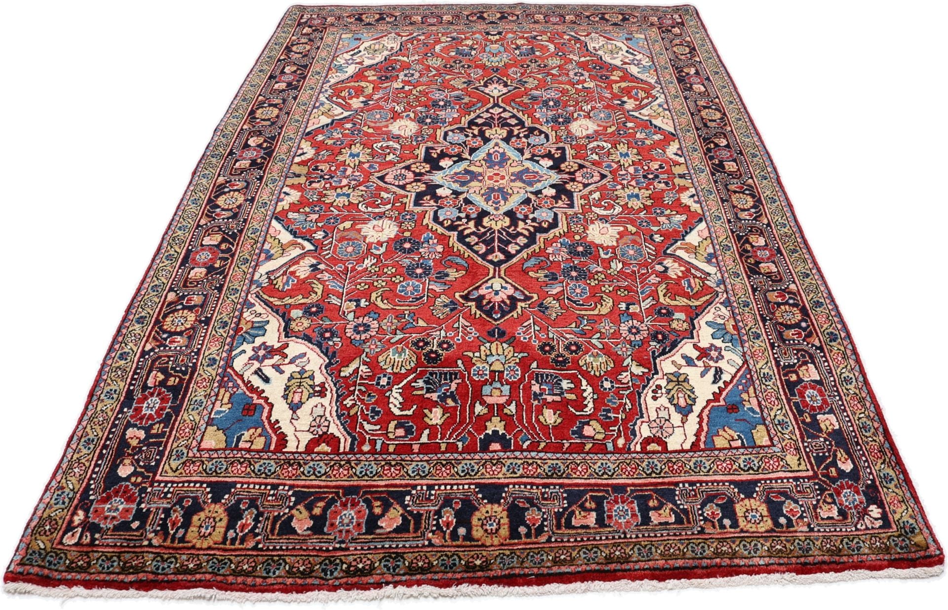 Perserteppich Djosan 138 x 215 cm Schurwolle handgeknüpft antik