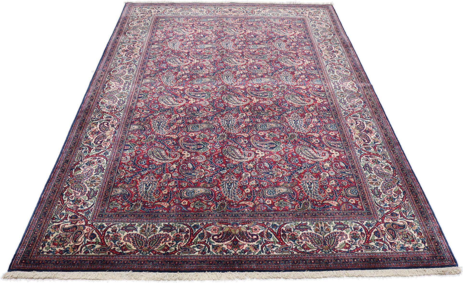 Perserteppich Kashan 134 x 200 cm Schurwolle handgeknüpft antik