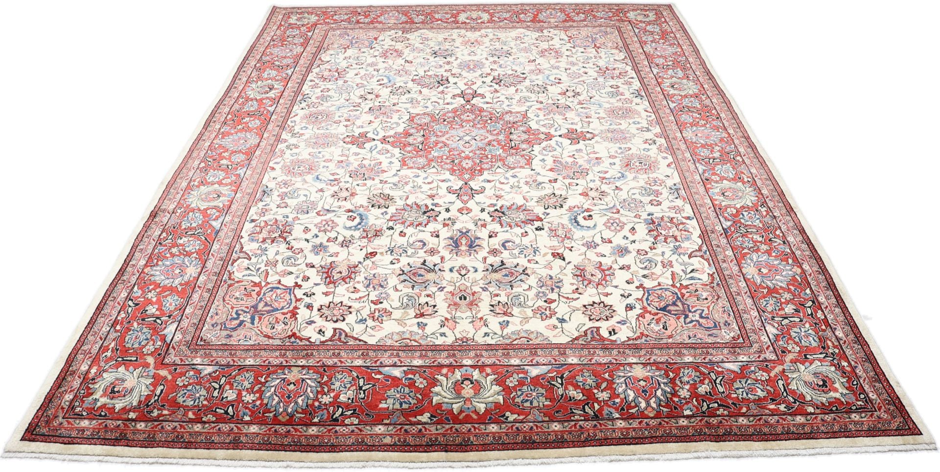 Perserteppich Sarough 260 x 360 cm Schurwolle handgeknüpft antik