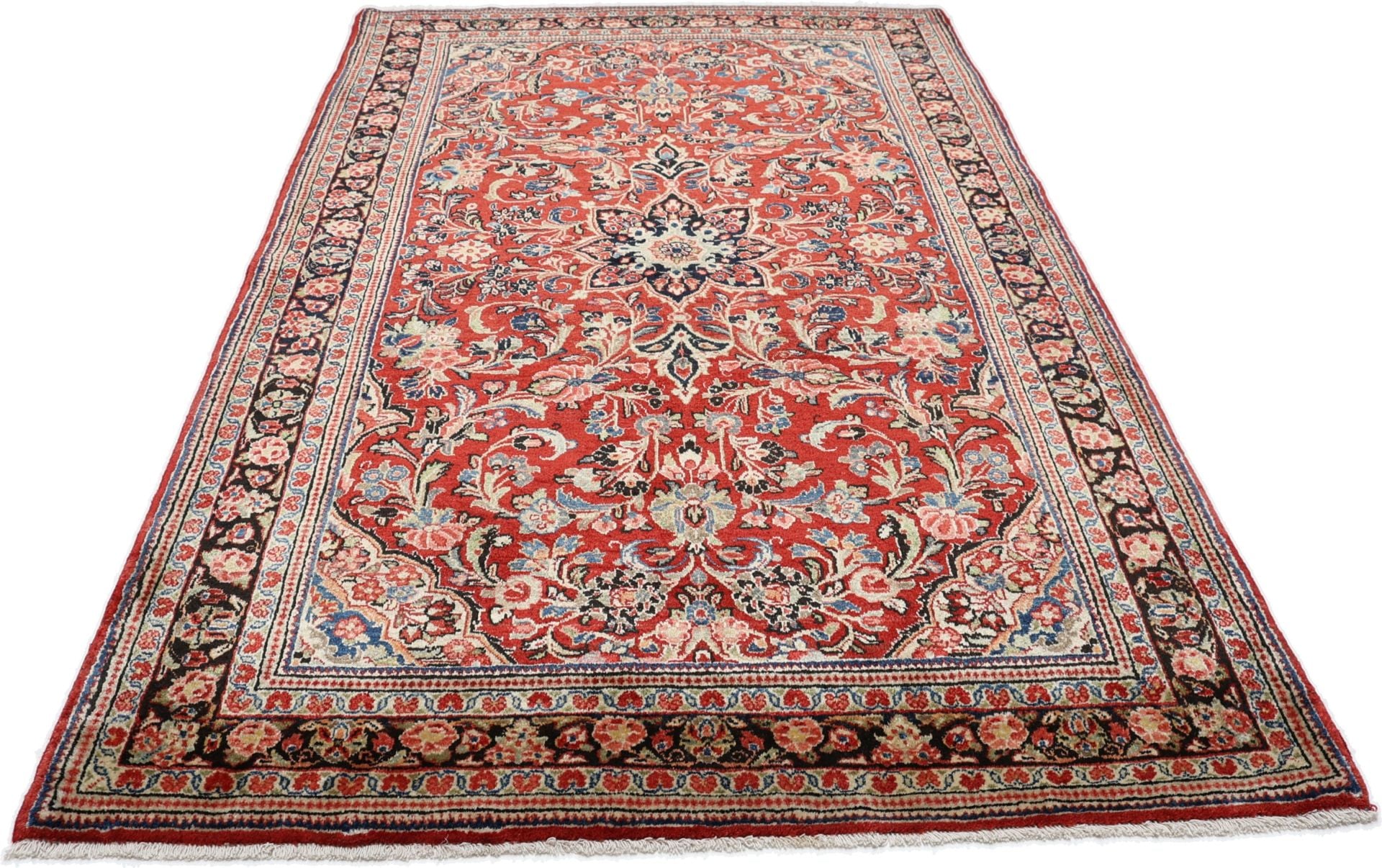 Perserteppich Sarough 132 x 220 cm Schurwolle handgeknüpft antik