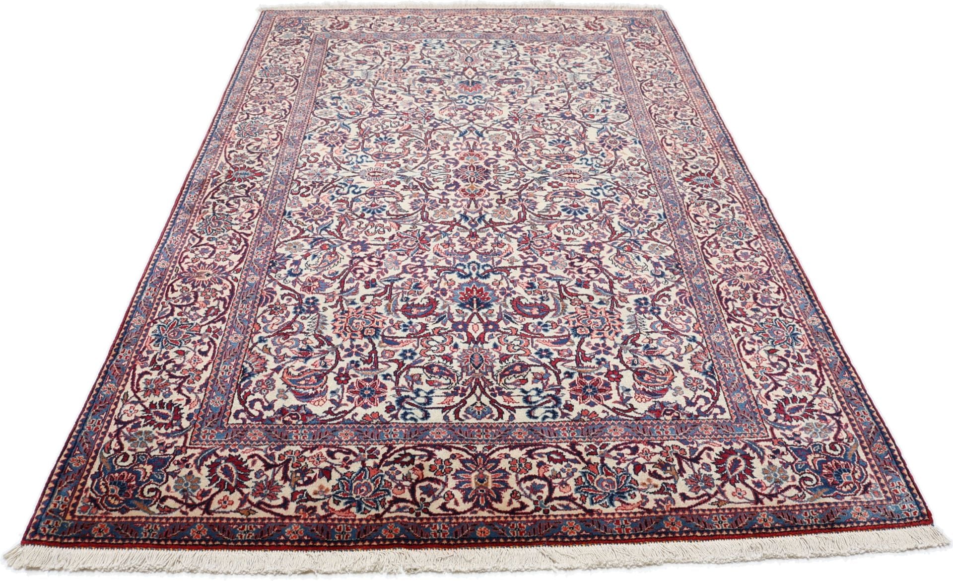 Perserteppich Kashan 134 x 209 cm Schurwolle handgeknüpft antik