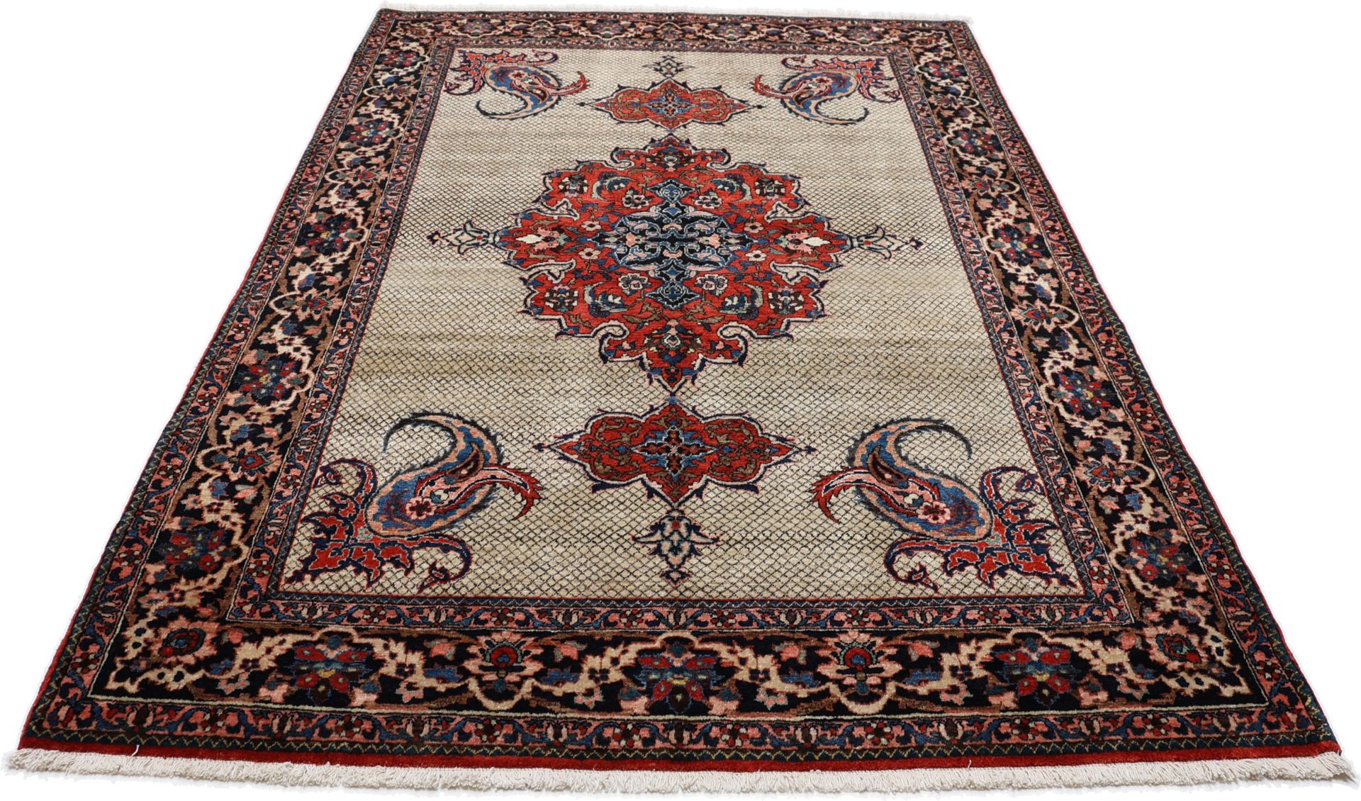 Perserteppich Kurdi 150 x 222 cm Schurwolle handgeknüpft antik