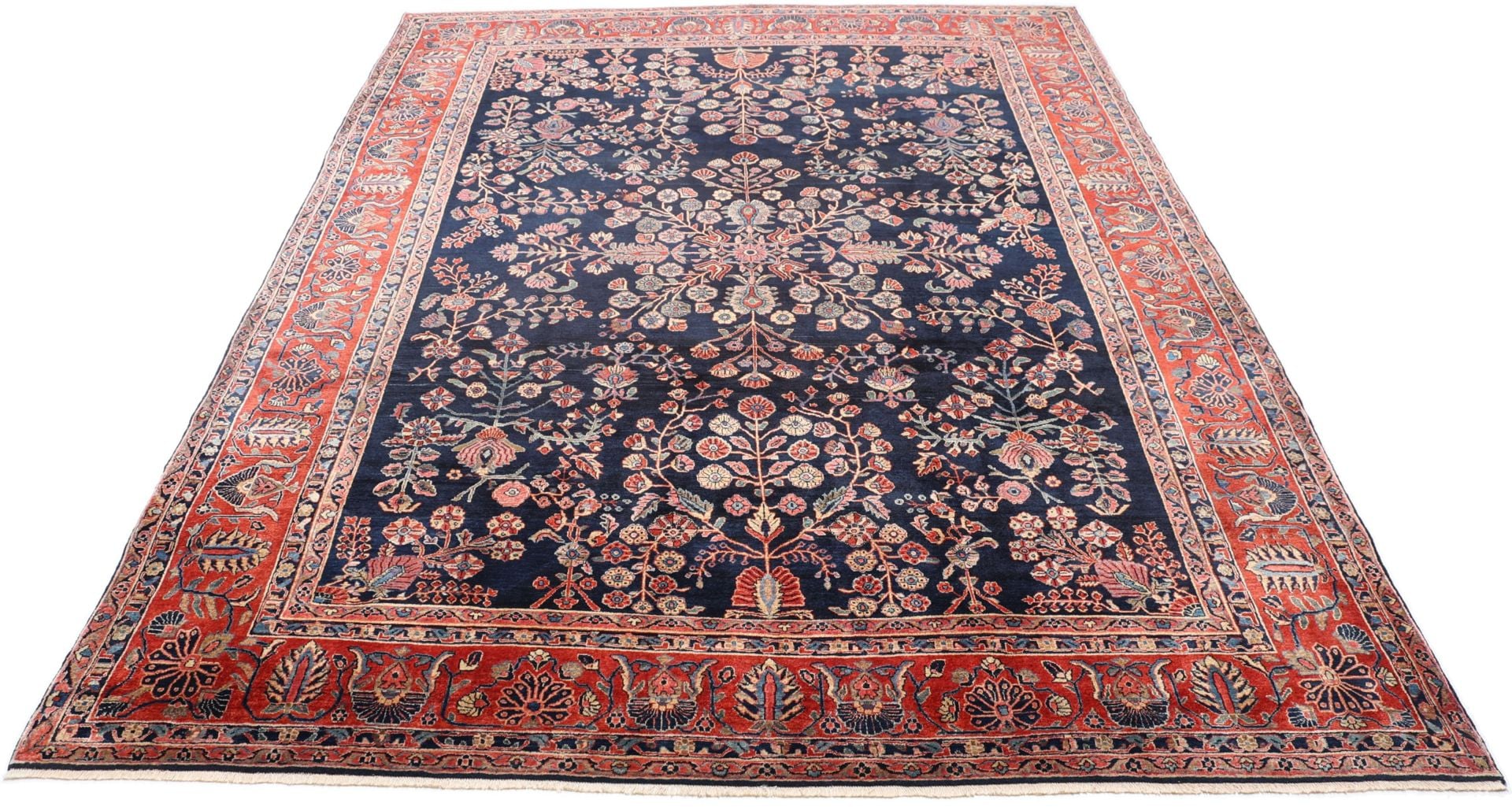 Perserteppich Sarough 265 x 355 cm Schurwolle handgeknüpft antik