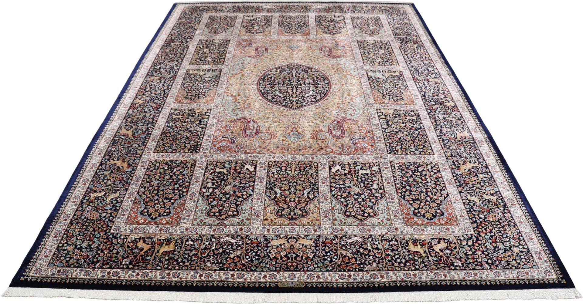 Perserteppich Ghom 209 x 308 cm Seide handgeknüpft exklusiv