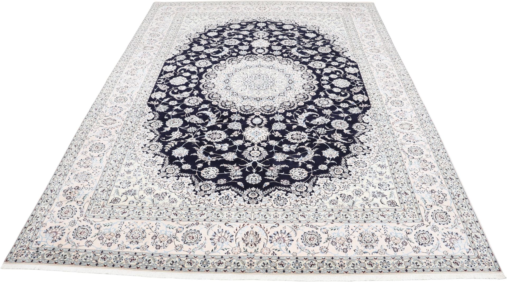 Perserteppich Nain 251 x 357 cm Schurwolle-Seide handgeknüpft