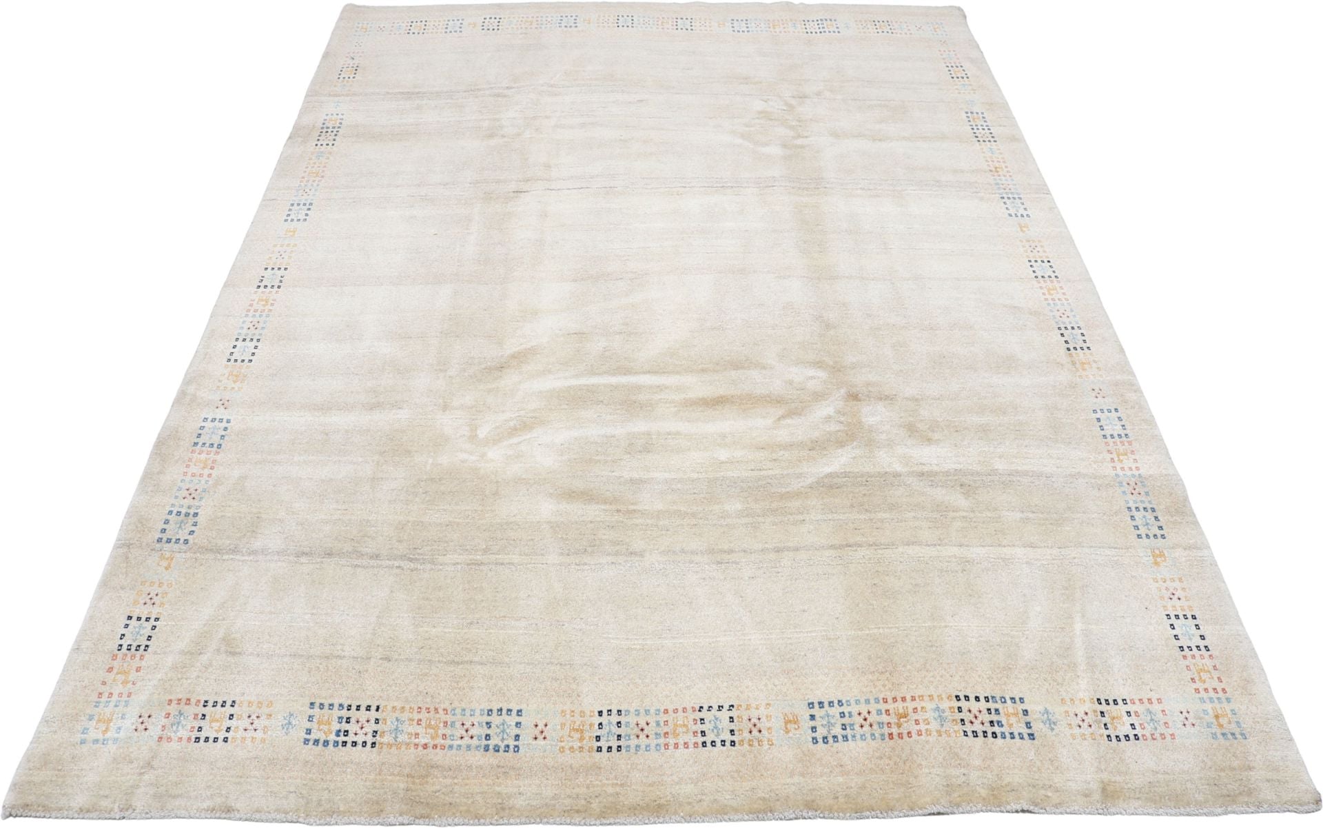 Perserteppich Gabbeh 205 x 385 cm Schurwolle handgeknüpft weich