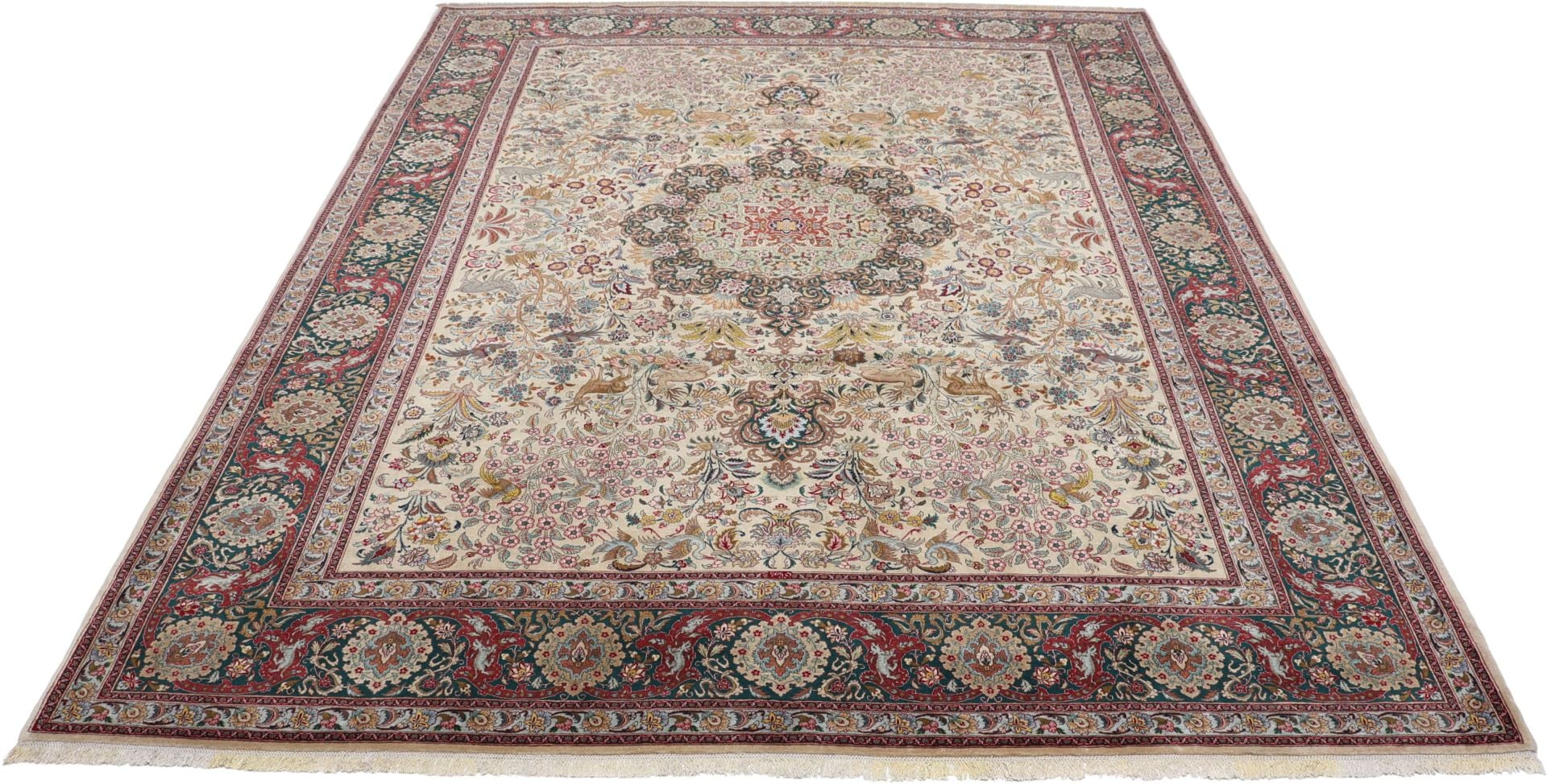 Perserteppich Täbriz 258 x 334 cm Schurwolle Seide handgeknüpft