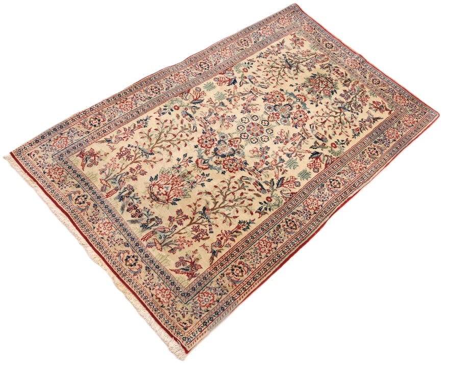 Perserteppich Nain 120 x 74 cm Wolle handgeknüpft Antik