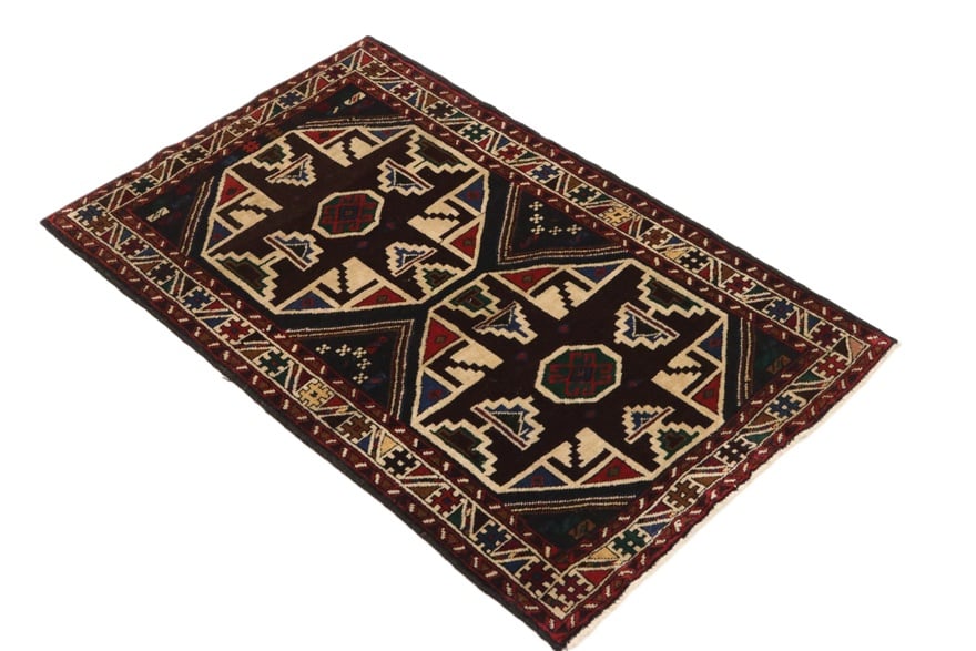 Perserteppich 125 x 80 cm Wolle Handgeknüpft Belutsch