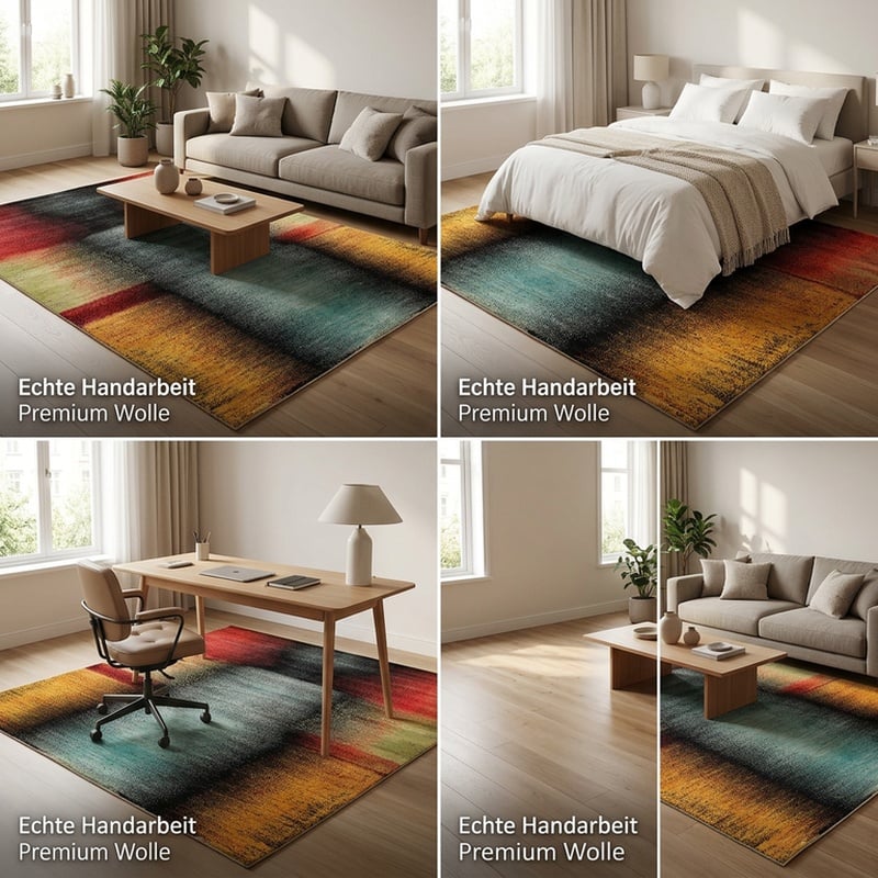 Orientteppich Indien 238 x 174 cm Wolle handgeknüpft Rot-Orange