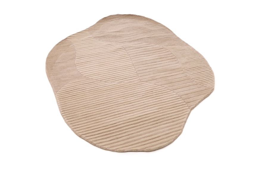 Orientteppich 230 x 160 cm Wolle handgetuftet weiß-beige