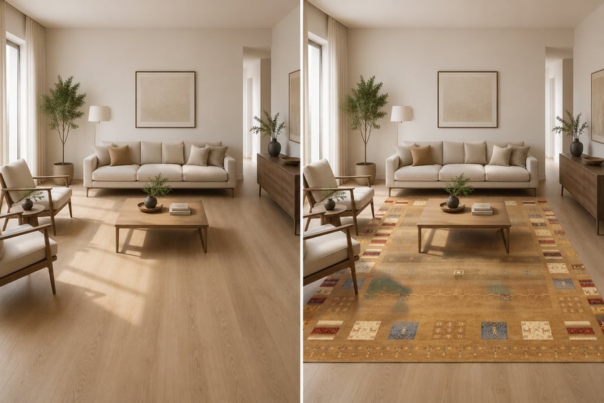 Orientteppich Indien 310 x 200 cm Wolle-Seide handgeknüpft