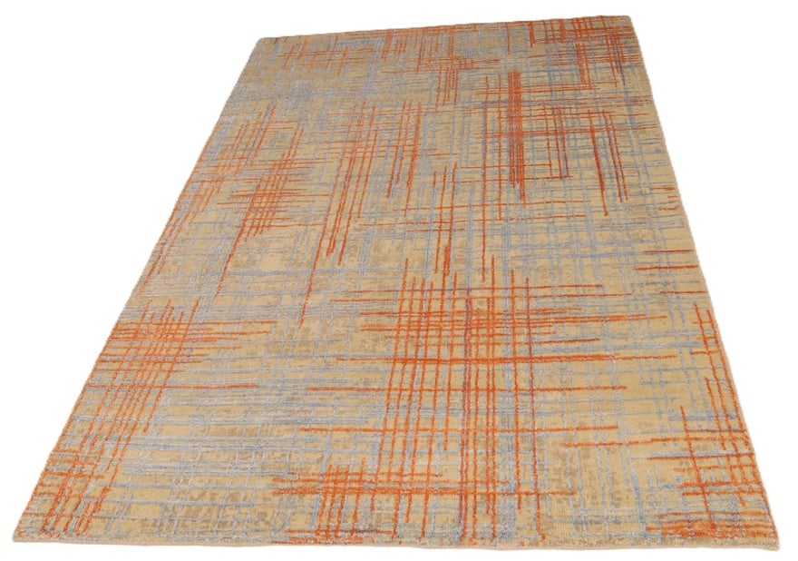 Orientteppich 184 x 121 cm Wolle und Seide handgeknüpft
